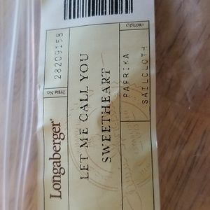 Fabric Longaberger liner Let me call you Sweetheart NWT Paprika